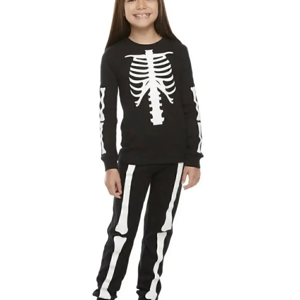 Kids unisex Skeleton Pajamas, Size 10 Snug Fit And Cozy New With Tags And Glows